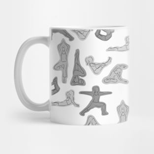 Grey Yoga Pattern Wallpaper Mug